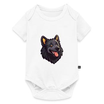 Chien de berger belge race de chien aquarelle dessin animé kawa - Body à manches courtes Premium Bébé - blanc - Devant