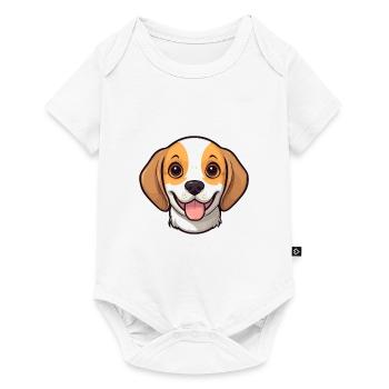 Beagle Dog Breed Watercolor Cartoon Kawaii Clipart - Baby Premium short-sleeve bodysuit - white - Front