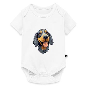 Bluetick Coonhound Dog Breed Watercolor Cartoon Ka - Baby Premium short-sleeve bodysuit - white - Front
