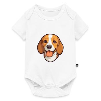 Beagle Dog Breed Watercolor Cartoon Kawaii Clipart - Baby Premium short-sleeve bodysuit - white - Front