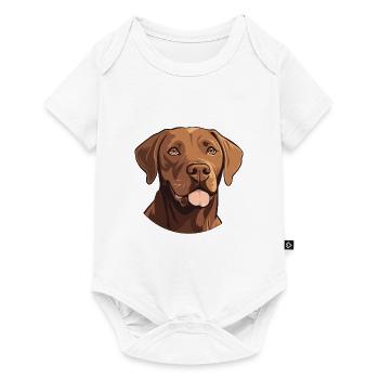 Labrador Retriever Dog Breed Watercolor Cartoon Ka - Baby Premium short-sleeve bodysuit - white - Front