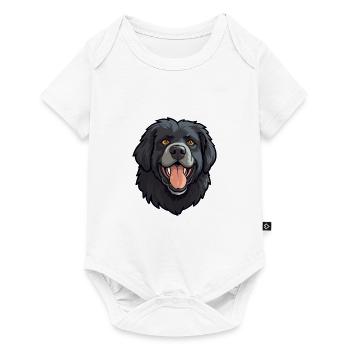 Newfoundland Dog Breed Watercolor Cartoon Kawaii C - Baby Premium short-sleeve bodysuit - white - Front