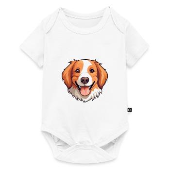 Nederlandse Kooikerhondje Dog Breed Watercolor Car - Body à manches courtes Premium Bébé - blanc - Devant