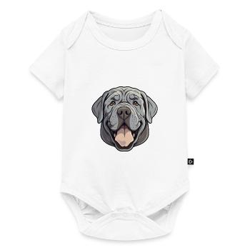 Mastiff napolitain chien race aquarelle dessin animé Ka - Body à manches courtes Premium Bébé - blanc - Devant