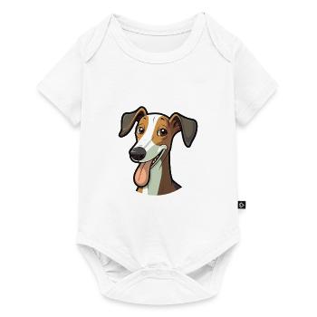 Greyhound chien race aquarelle dessin animé Kawaii Clip - Body à manches courtes Premium Bébé - blanc - Devant