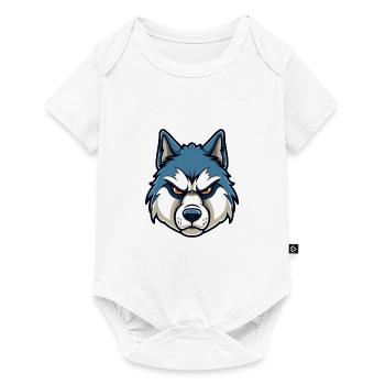 Husky chien race aquarelle dessin animé Kawaii Clipart - Body à manches courtes Premium Bébé - blanc - Devant