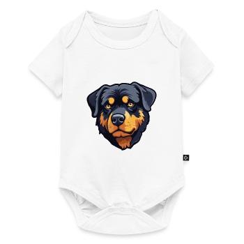 Rottweiler Hund Rasse Aquarell Karikatur Kawaii Cli - Baby Premium Kurzarmbody - Weiß - Vorne