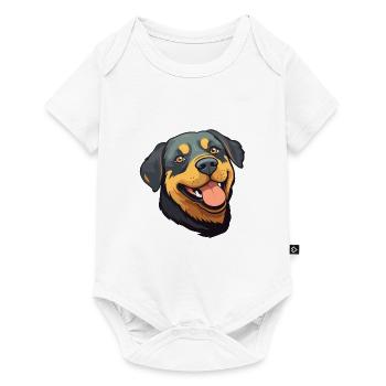 Rottweiler Hund Rasse Aquarell Karikatur Kawaii Cli - Baby Premium Kurzarmbody - Weiß - Vorne