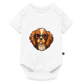 Cavalier King Charles Spaniel chien race aquarelle - Body à manches courtes Premium Bébé - blanc - Devant