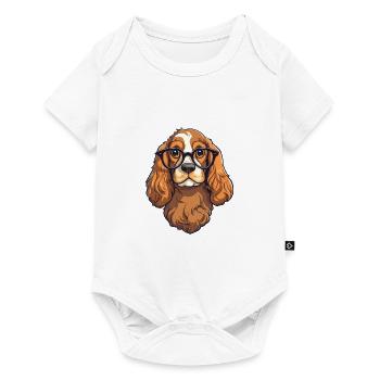 Cocker Spaniel Dog Breed Watercolor Cartoon Kawaii - Baby Premium short-sleeve bodysuit - white - Front