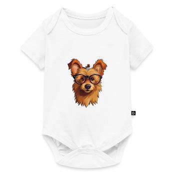 Australian Terrier Dog Breed Watercolor Cartoon Ka - Baby Premium short-sleeve bodysuit - white - Front