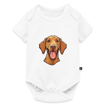 Vizsla à poil dur chien race aquarelle dessin animé Kaw - Body à manches courtes Premium Bébé - blanc - Devant