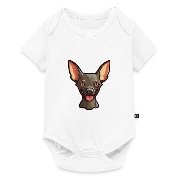 Xoloitzcuintli race de chien aquarelle dessin animé kawaii - Body à manches courtes Premium Bébé - blanc - Devant
