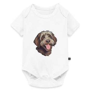 Wirehaired Pointing Griffon Dog Breed Watercolor C - Baby Premium short-sleeve bodysuit - white - Front