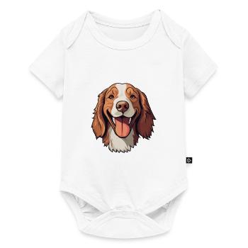 Welsh Springer Spaniel chien race aquarelle Cartoo - Body à manches courtes Premium Bébé - blanc - Devant