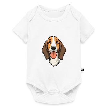 Treeing Walker Coonhound Hunderasse Aquarellwagen - Baby Premium Kurzarmbody - Weiß - Vorne