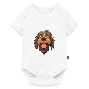Spinoni Italiani race de chien aquarelle dessin animé Kawa - Body à manches courtes Premium Bébé - blanc - Devant