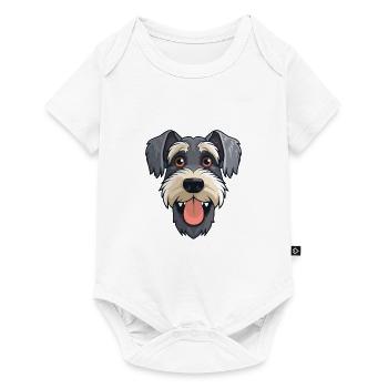 Standard Schnauzer Dog Breed Watercolor Cartoon Ka - Baby Premium short-sleeve bodysuit - white - Front
