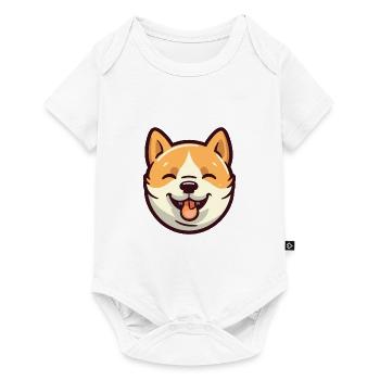 Shiba Inu race de chien aquarelle dessin animé Kawaii Clip - Body à manches courtes Premium Bébé - blanc - Devant