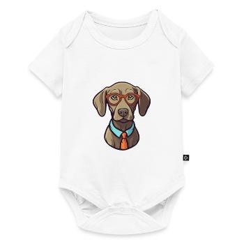 Weimaraner Dog Breed Watercolor Cartoon Kawaii Gla - Baby Premium short-sleeve bodysuit - white - Front