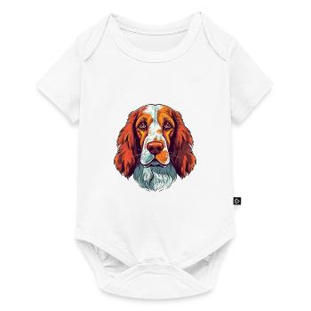 Welsh Springer Spaniel chien race aquarelle Cartoo - Body à manches courtes Premium Bébé - blanc - Devant