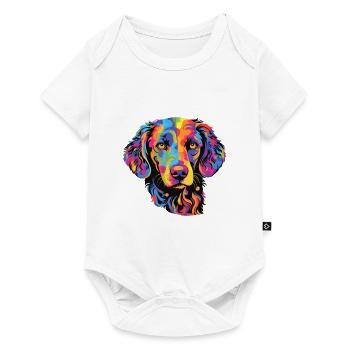Curly Coated Retriever Dog Breed Watercolor Cartoo - Baby Premium short-sleeve bodysuit - white - Front