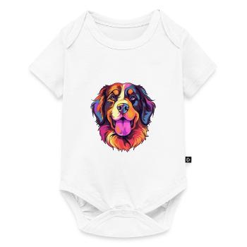 Hovawart chien race aquarelle dessin animé Kawaii couleur - Body à manches courtes Premium Bébé - blanc - Devant