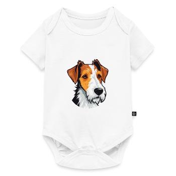 Fox Terrier chien race aquarelle dessin animé Kawaii Co - Body à manches courtes Premium Bébé - blanc - Devant