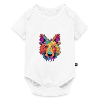 Berger Picard chien race aquarelle dessin animé kawaii - Body à manches courtes Premium Bébé - blanc - Devant