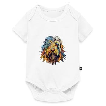 Bergamasco chien race aquarelle dessin animé Kawaii Col - Body à manches courtes Premium Bébé - blanc - Devant