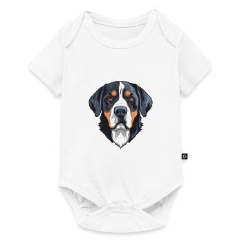 Grand Bouvier Suisse race aquarelle Cartoo - Body à manches courtes Premium Bébé - blanc - Devant