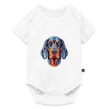 Bluetick Coonhound Dog Breed Watercolor Cartoon Ka - Baby Premium short-sleeve bodysuit - white - Front