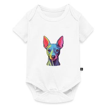 American Hairless Terrier chien race aquarelle voiture - Body à manches courtes Premium Bébé - blanc - Devant