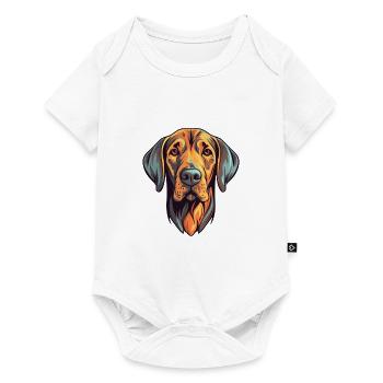 Plott Hund Hund Rasse Aquarell Cartoon Kawaii Co - Baby Premium Kurzarmbody - Weiß - Vorne