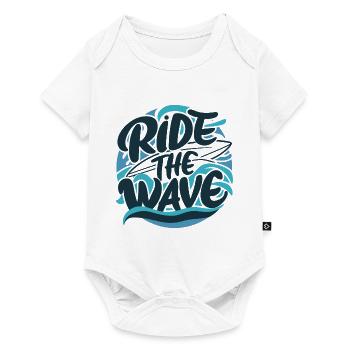 Ride the wave Surfing Surfboard Summer Holiday - Baby Premium short-sleeve bodysuit - white - Front