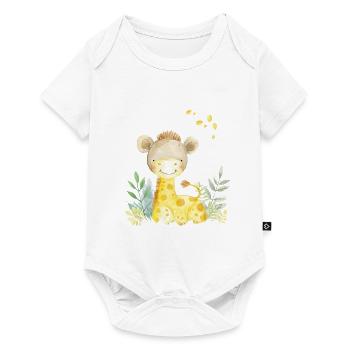 kleine Giraffe, handgemalt - Wasserfarben - Baby Premium Kurzarmbody - Weiß - Vorne