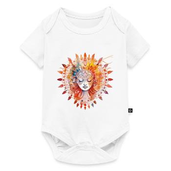 Yoga-Motiv, handgemalt, für Harmonie und Design - Baby Premium Kurzarmbody - Weiß - Vorne