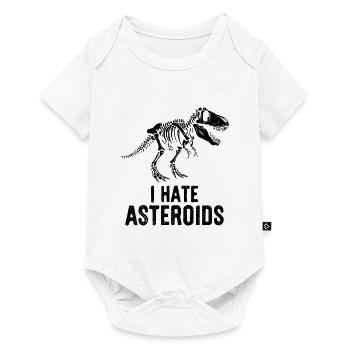 T-Rex Dinosaur Skeleton Saying I hate Asteroids - Baby Premium short-sleeve bodysuit - white - Front