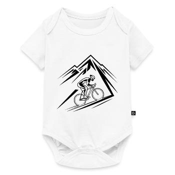 Fahrrad Berg Mountainbike Mountainbiker - Baby Premium Kurzarmbody - Weiß - Vorne