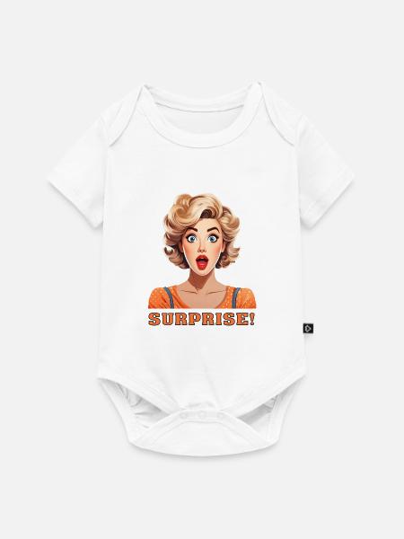 Überraschung! - Baby Premium Kurzarmbody - Weiß