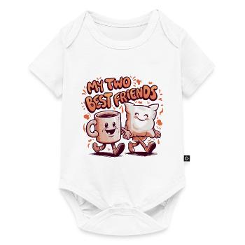Tasse à café et oreiller Mes deux meilleurs amis - Body à manches courtes Premium Bébé - blanc - Devant