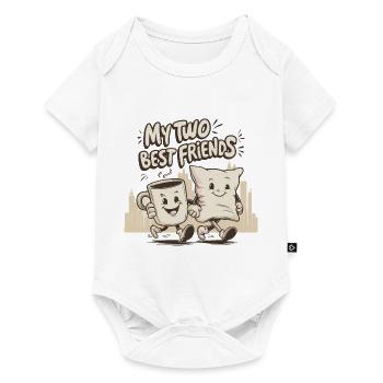 Tasse à café et oreiller Mes deux meilleurs amis - Body à manches courtes Premium Bébé - blanc - Devant