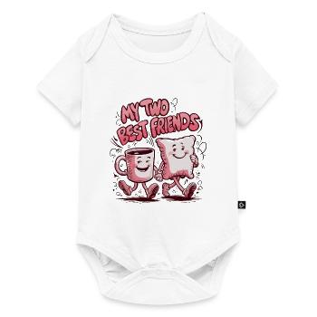 Tasse à café et oreiller Mes deux meilleurs amis - Body à manches courtes Premium Bébé - blanc - Devant