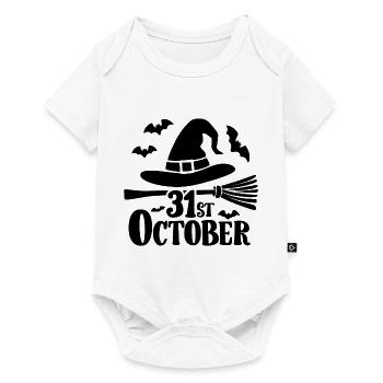 Citation du dicton d’Halloween 31 octobre - Body à manches courtes Premium Bébé - blanc - Devant