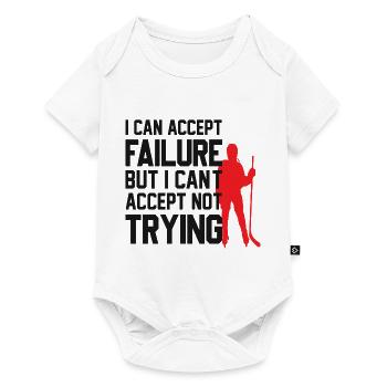 Design de hockey sur glace cool avec un dicton motivant - Body à manches courtes Premium Bébé - blanc - Devant