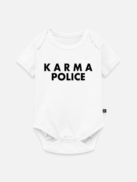 Karma police - Baby Premium Kurzarmbody - Weiß