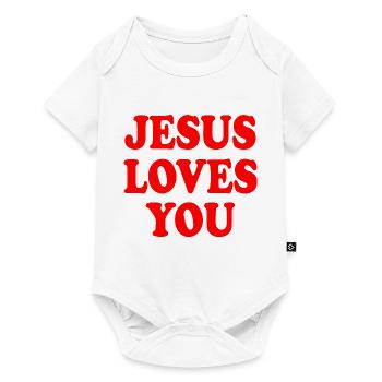 Jesus loves you - Body à manches courtes Premium Bébé - blanc - Devant