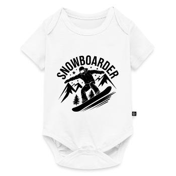 Snowboard Snowboarder Snowboarding Winter sports - Baby Premium short-sleeve bodysuit - white - Front