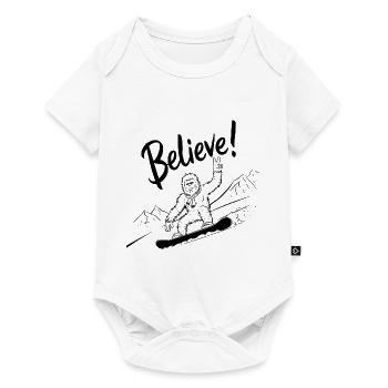 Sasquatch Bigfoot Snowboard Snowboarder - Baby Premium short-sleeve bodysuit - white - Front