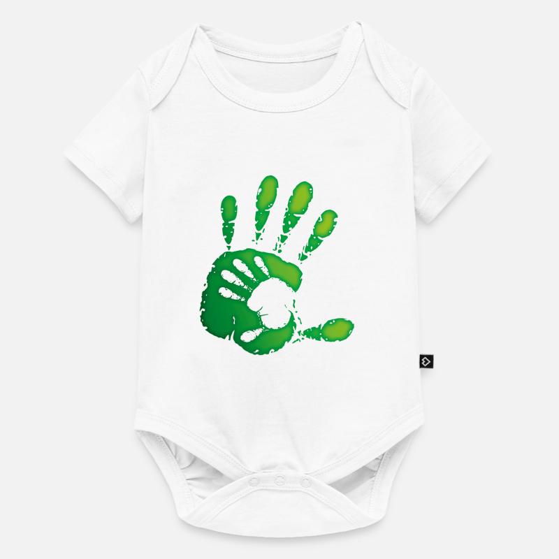 HANDS - GREEN - Baby Premium short-sleeve bodysuit - white